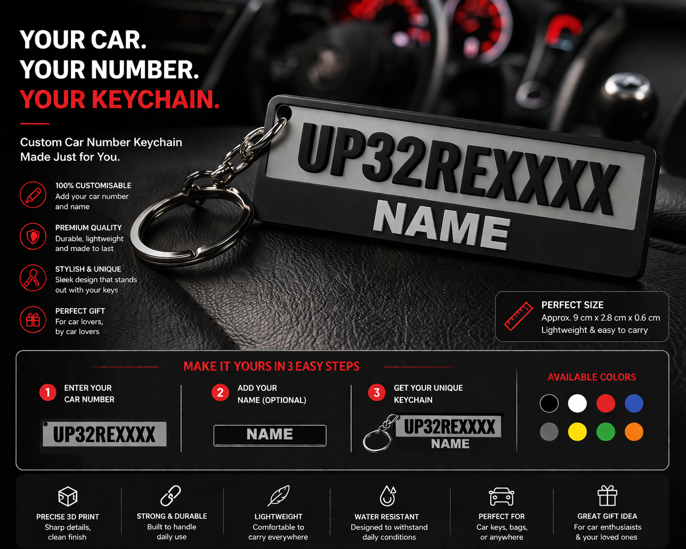 Custom Car Number Plate Keychain