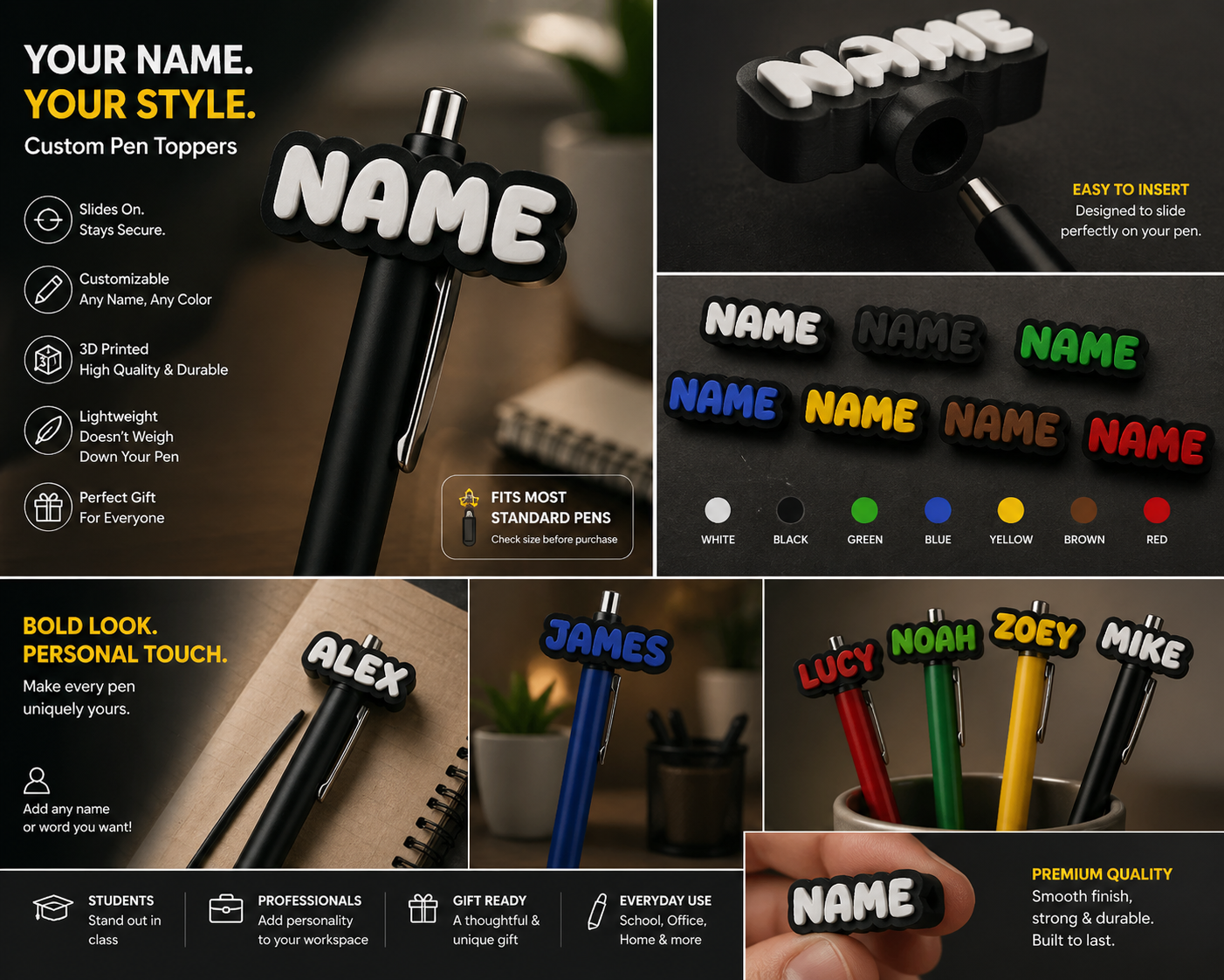 Custom Name Pen Topper