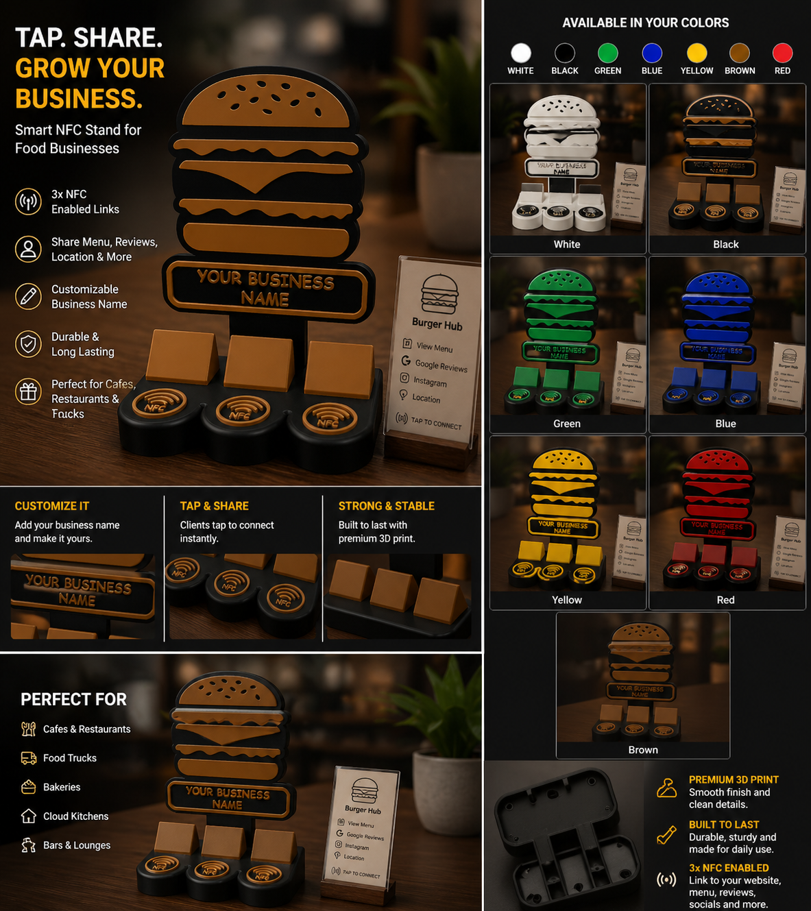 Custom NFC Business Stand (Tap to Share)