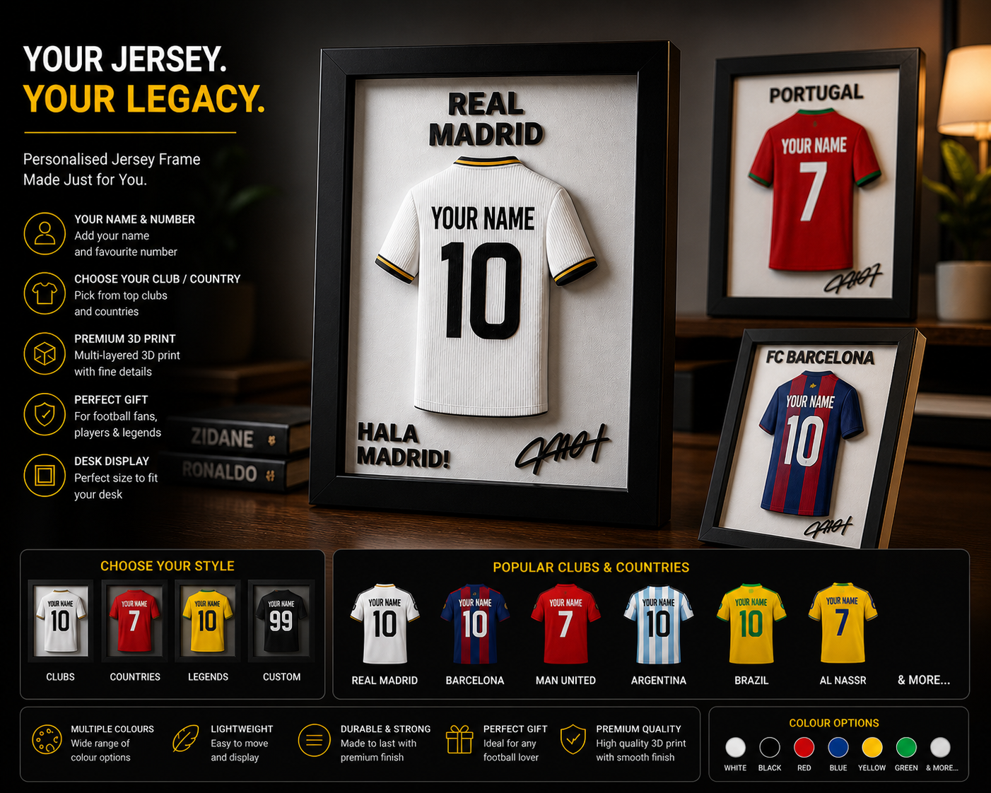 JerseyStyle Name Frame (Custom Name & Number)