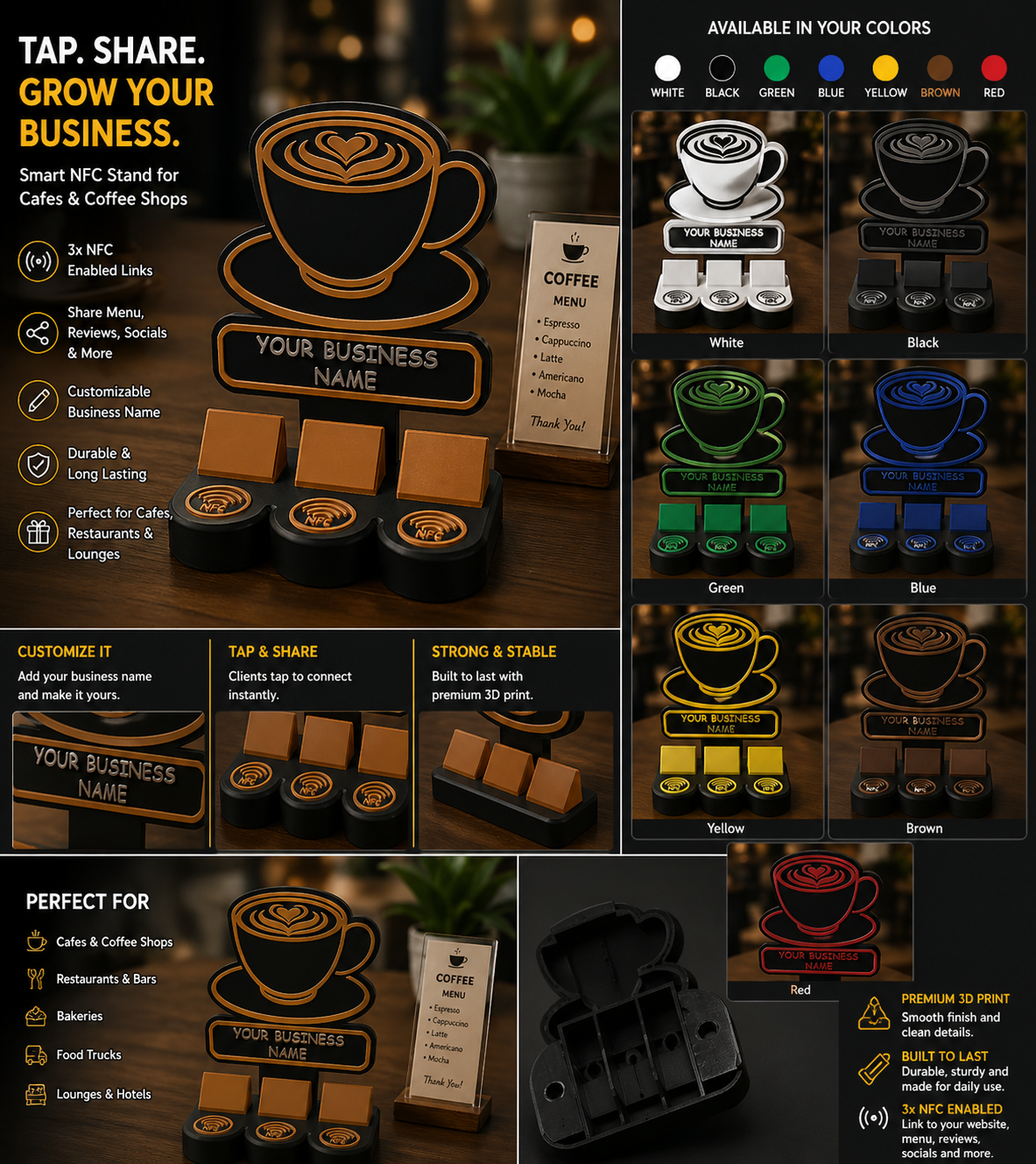 Custom NFC Business Stand (Tap to Share)